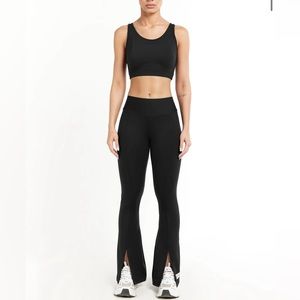 Black flared workout pant